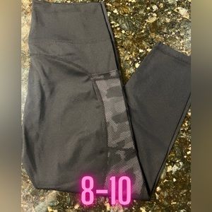 Zyia Black Reflective Camo Pocket Capri Legging